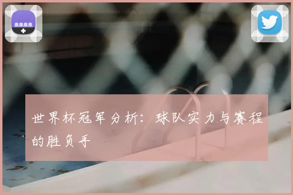 世界杯冠军分析：球队实力与赛程的胜负手